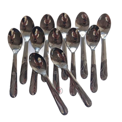 Picture of Nova Black Berry 12 pcs Stainless Steel Sugar Spoons Mini Tea Coffee Teaspoon-Silver