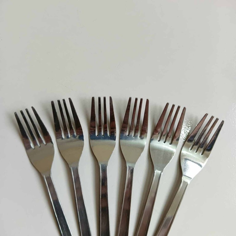 Picture of Rosy 24 pcs Stainless steel Tea and fork spoon silver for kitchen 15cm long best spoon for House, Kitchen, Travel, restaurant  etc-Silver