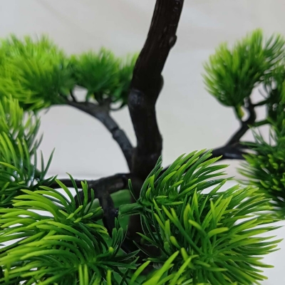 Picture of 7-Head Artificial Pine Tree Bonsai - 43*24cm - Green Potted Plant for Garden & Office Decor-Multicolor