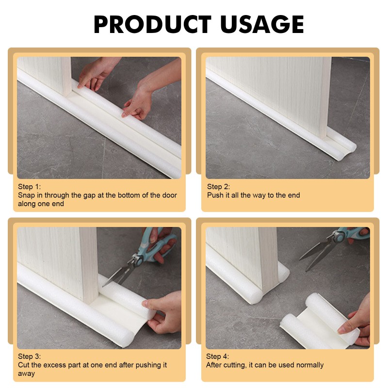 Picture of 95*10cm Waterproof Seal Strip Draft Excluder Door Stopper Bottom Guard Double Silicone Rubber Seal Dustproof Soundproof Strips multicolr-Multicolor
