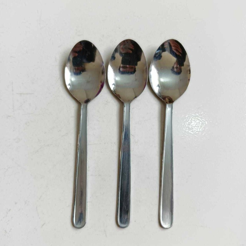 Picture of Sara 24 pcs Stainless steel Tea and Fork spoon silver for kitchen 14cm long best spoon for House, Kitchen, Travel, restaurant  etc-Silver