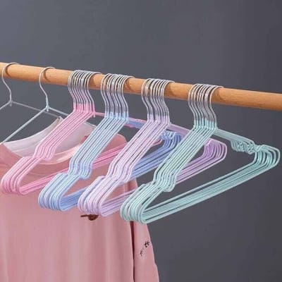 Picture of 10-Pack Non-Slip Velvet Clothes Hangers in Pastel Colors - Elegant, Durable Fabric Stylish Hangers  - Multicolor