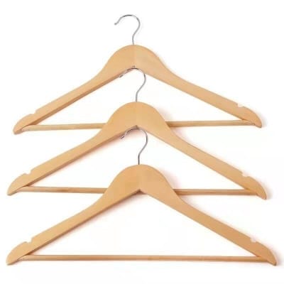 Picture of 1 Pcs Wooden Coat Hangers ,Natural Finish Clothes Hangers-Light Wood - Hanger