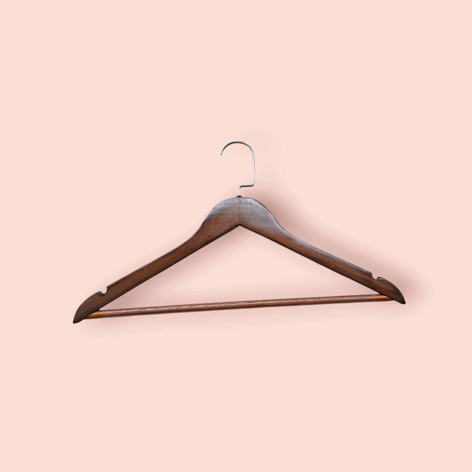 Picture of 1 Pcs Wooden Coat, Suit Hangers ,Natural Finish Clothes Hangers-Light Wood - Hanger