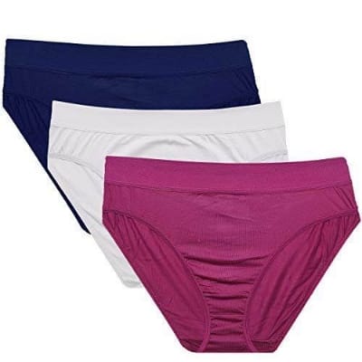 Picture of 3 Pcs 100% Cotton Panties for Girls and Women|| Soft, Comfortable, Multi-Color, Sizes M-XXL