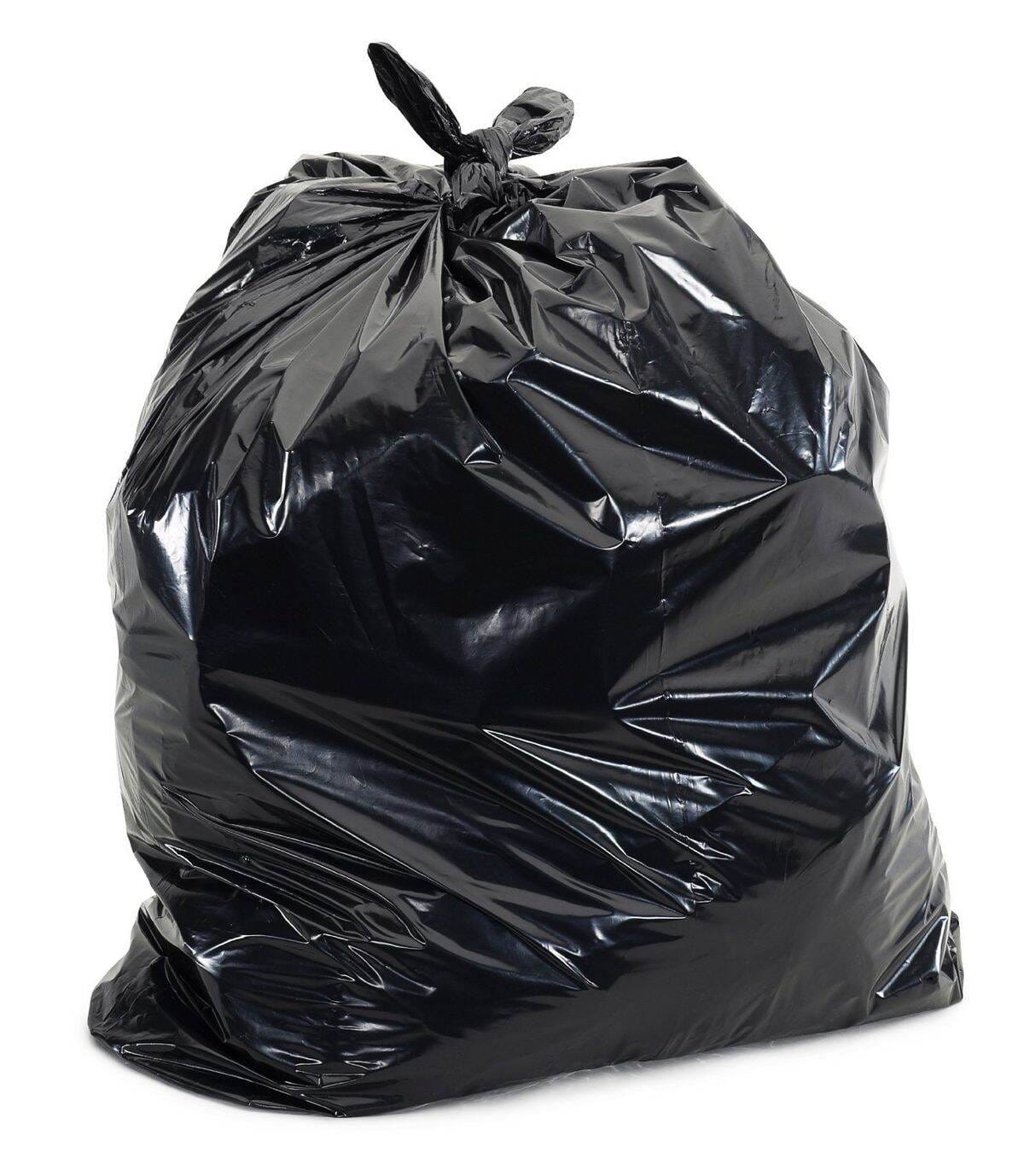 Picture of Trash Bag, Poly Bag, Garbage Bag - Thin (24" x 18") - 10 Pcs - Black