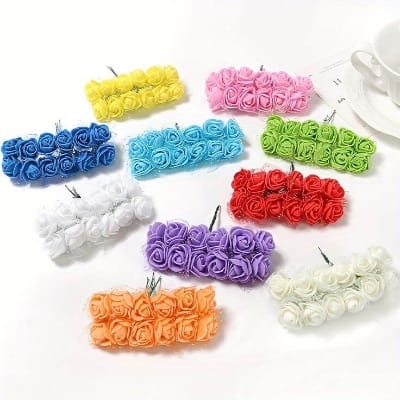 Picture of 12 Pcs Artificial Foam Rose Flowers, For Art & Craft / Jewellwry Making / Home Decoration Item
