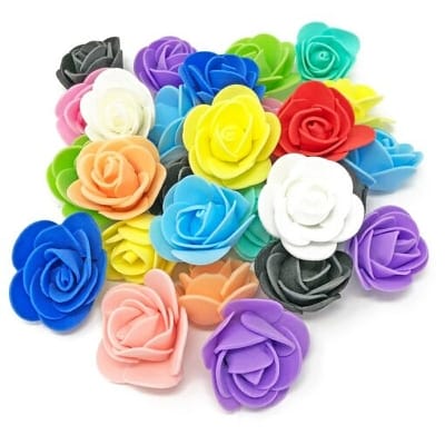 Picture of 50 pcs 3CM Artificial Foam Rose Flowers, MultiColour Water Floating Flowers, Festival and Events, Home, Table, Room Decoration Items and DIY Craft