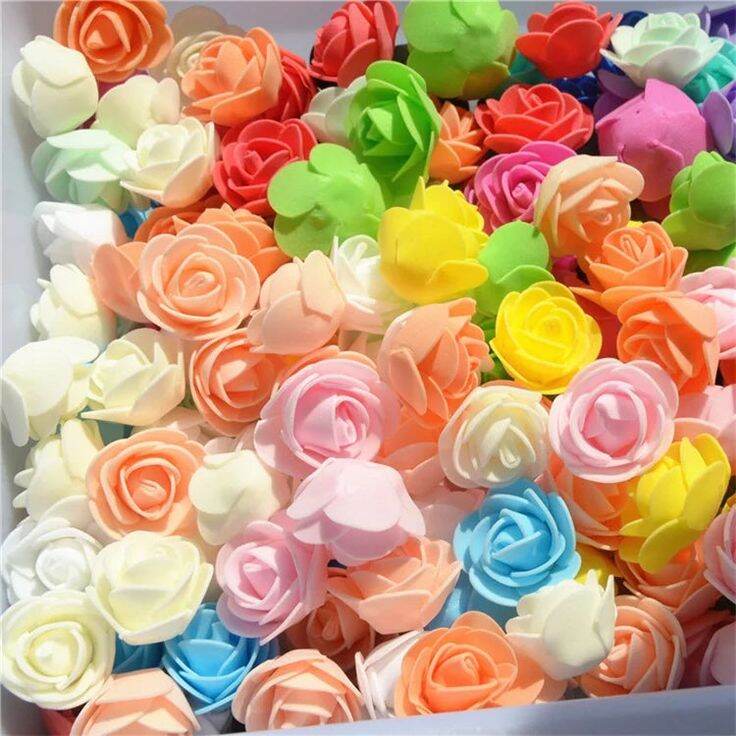 Picture of 50 pcs 3CM Artificial Foam Rose Flowers, MultiColour Water Floating Flowers, Festival and Events, Home, Table, Room Decoration Items and DIY Craft