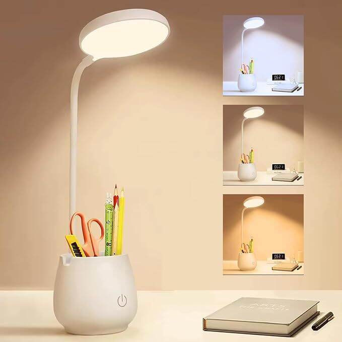 Picture of YAGE T109 Rechargeable USB Touch Table Lamp with Pen Holder - Multicolor