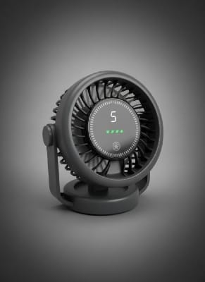 Picture of ONE STAR OS-4000 Mini Rechargeable Portable Table Fan with 5-Speed Digital Display, USB-C Charging, Compact Design for Home,