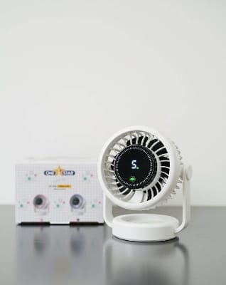 Picture of ONE STAR OS-4000 Mini Rechargeable Portable Table Fan with 5-Speed Digital Display, USB-C Charging, Compact Design for Home,