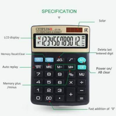 Picture of CTPLUS 6S Official Calculator (12-Digits)