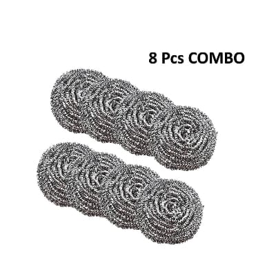 Picture of Proclean Stainless Steel Scourer (Set of 8) – Strong & Rust-Resistant - Silver