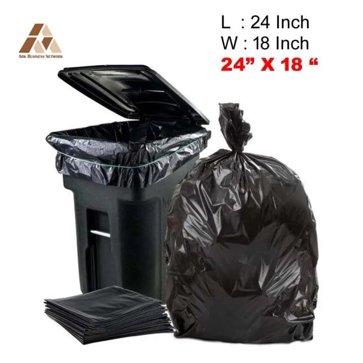 Picture of Trash Bag / Poly Bag / Garbage Bag - Thick (24\" x 18\") - 25 Pcs - Black