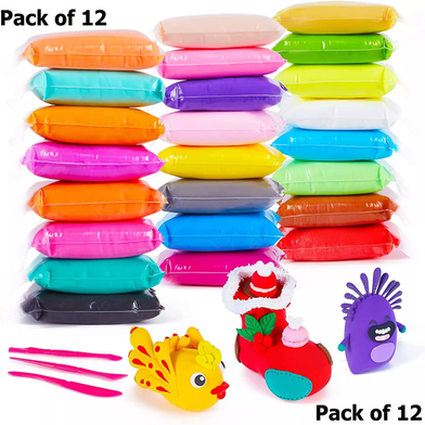 Picture of 12-Color Air Dry Modeling Clay - Soft, Lightweight Clay for DIY Handmade Toys