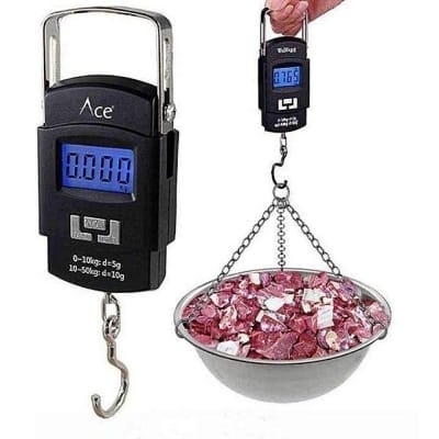 Picture of Multipurpose Digital Hanging Scale – 50kg Electric Weight Machine – For Luggage, Meat, Fish – Accurate & Durable - Digital Palla - Mutton Weight  - Multicolor