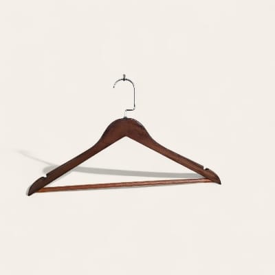 Picture of Wooden Coat Hangers Pack of 3 Suit Hangers Natural Finish Clothes Hangers-Light Wood - Hanger - Brown