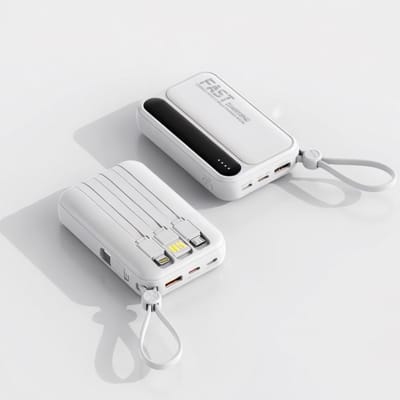 Picture of 20,000mAh Portable Power Bank with Built-in Charging Cables