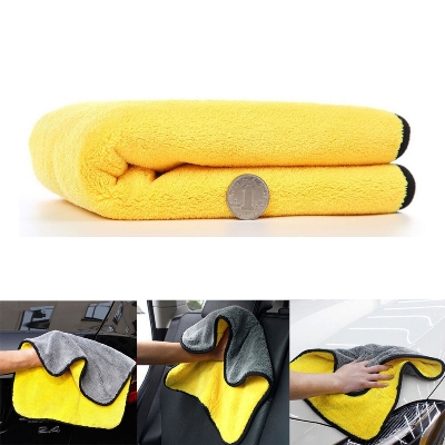 Picture of Car Microfiber Washing Towel Thick Car Cleaning Cloth Detailing Wash Drying Towel 40*40 CM - Yellow