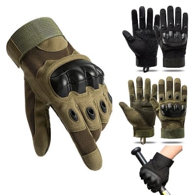 Picture of High-Quality Full Finger Motorcycle Riding Gloves with Touchscreen, Anti-Slip, Protective Shell, and Velcro Wristband - Sizes M/L/XL