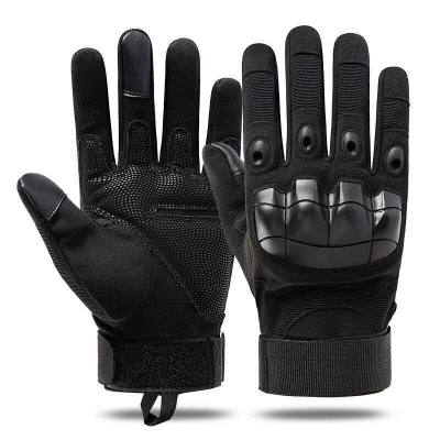 Picture of High-Quality Full Finger Motorcycle Riding Gloves with Touchscreen, Anti-Slip, Protective Shell, and Velcro Wristband - Sizes M/L/XL