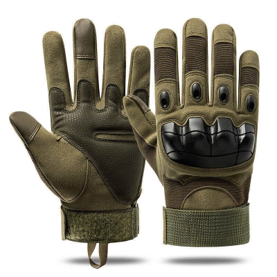 Picture of High-Quality Full Finger Motorcycle Riding Gloves with Touchscreen, Anti-Slip, Protective Shell, and Velcro Wristband - Sizes M/L/XL