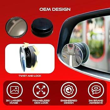 Picture of 3R Flexible 360 degree Adjustable 2 Way Blind Spot Mirror Round Shape Convex Side Rear View Mirror Universal for All The Cars, Bikes & Other Vehicles
