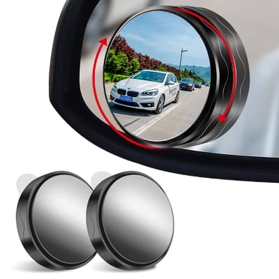 Picture of 3R Flexible 360 degree Adjustable 2 Way Blind Spot Mirror Round Shape Convex Side Rear View Mirror Universal for All The Cars, Bikes & Other Vehicles