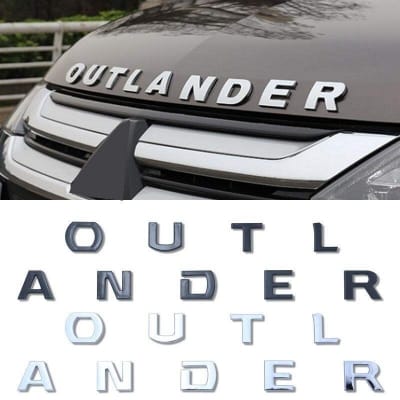 Picture of Car 3D ABS Letters Logo Decals Sticker For Mitsubishi OUTLANDER Car Front Head Hood Alphabet Emblem Badge Styling Stickers