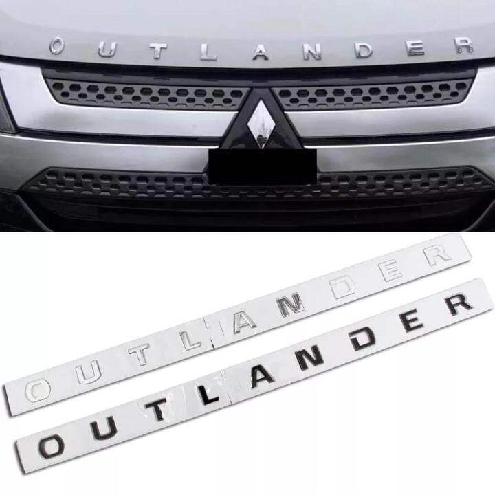 Picture of Car 3D ABS Letters Logo Decals Sticker For Mitsubishi OUTLANDER Car Front Head Hood Alphabet Emblem Badge Styling Stickers