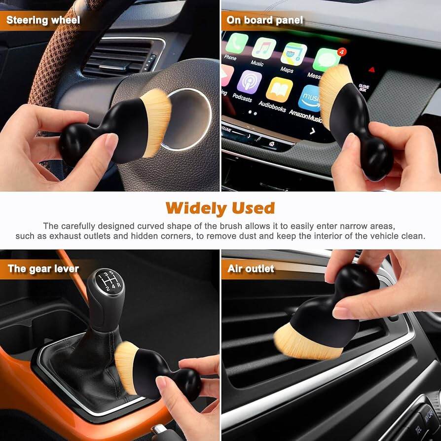 Picture of Car Interior Cleaning Brush Curved Design Ultra Soft Dust Sweeping Soft Brush Air Conditioning Outlet Car Beauty Cleaning Tools