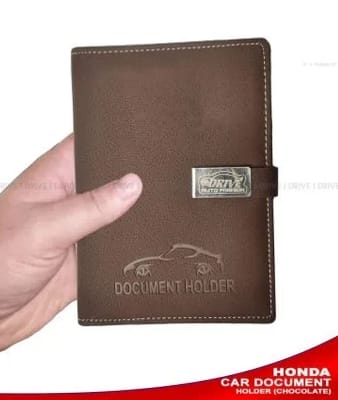 Picture of CAR DOCUMENTS HOLDER-BLACK/Chocolate, CAR PAPER BAG, DOCUMENT COVER, CAR DOCUMENTS POUCH, Vehicle Document holder, Ike or Car Document Holder or Paper Holder-BLACK
