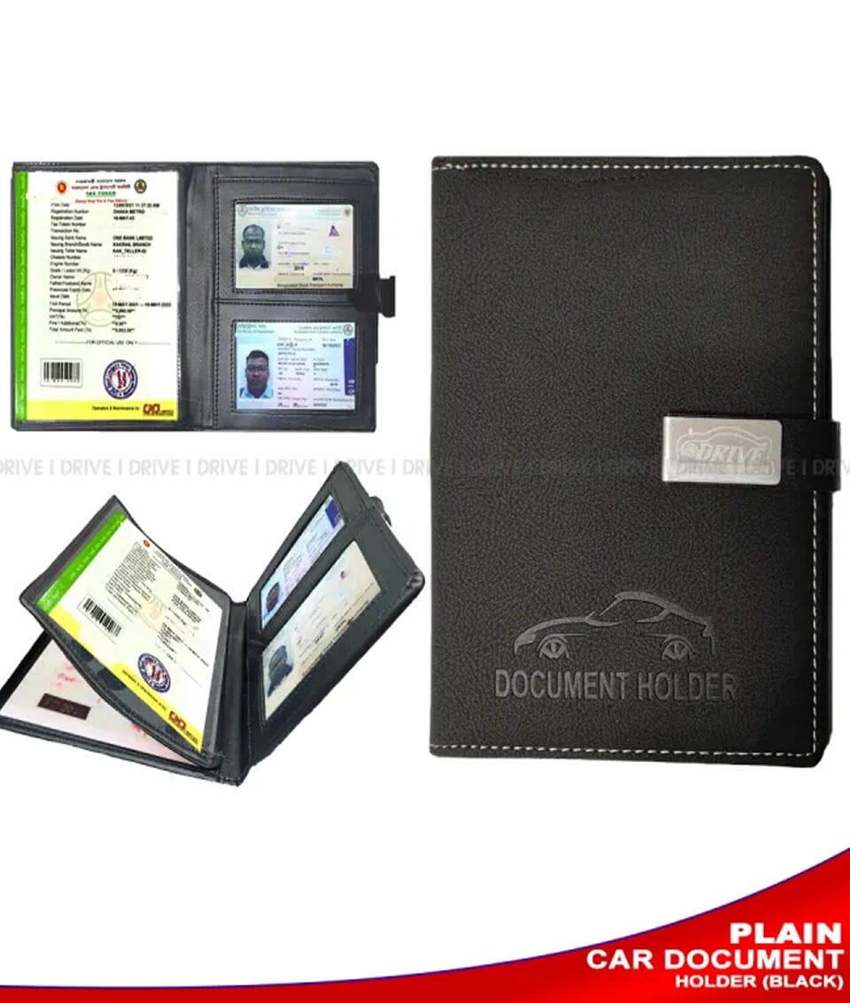 Picture of CAR DOCUMENTS HOLDER-BLACK/Chocolate, CAR PAPER BAG, DOCUMENT COVER, CAR DOCUMENTS POUCH, Vehicle Document holder, Ike or Car Document Holder or Paper Holder-BLACK