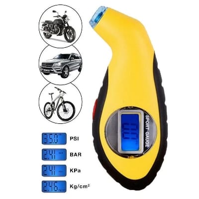 Picture of Digital LCD Tyre Air Pressure Gauge Meter - Car/Bike
