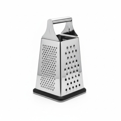 Picture of Premium Cuisinox 4-Sided Stainless Steel Box Grater and Vegetable Slicer with Ergonomic Handle and Non-Slip Base, Perfect Heavy-Duty Multi-Functional Kitchen Tool for Efficiently Shredding Cheese, Carrots, Potatoes, Ginger, and Zesting Citrus.-Silver