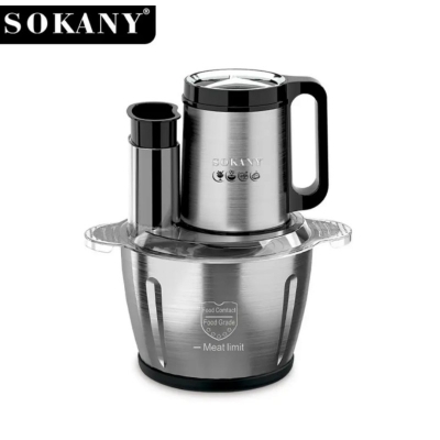 Picture of Buy Sokany SK-06019 Wonder Chopper 6-in-1 Food Processor in Bangladesh featuring 800W Copper Motor 3L Stainless Steel Bowl Double-Layer Four Blades for Meat Grinding Vegetable Chopping Blending Slicing and Easy Kitchen Prep-multiple