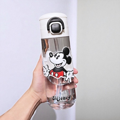 Picture of Disney Spiderman Water Bottle 600ml Kids Leak-Proof Plastic Kettle Mickey Mouse Design Hot Cold Drinkware Durable Food Grade Bottle for School Sports Travel Daily Use Children Drinking Mug-Multicolor