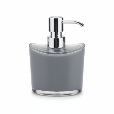 Picture of Premium multicolor manual soap dispenser made from durable acrylonitrile styrene plastic featuring a sleek chrome-finished pump and freestanding square design perfect for enhancing your modern bathroom vanity or kitchen sink countertop decor.-Multicolor
