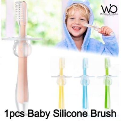 Picture of 1 pcs Baby Silicon Tongue/Tung Cleaner/Baby Toothbrush for New Born Baby Upto 0-3 Years | TOOTHBRUSH-GREEN-SILICON-Multicolor