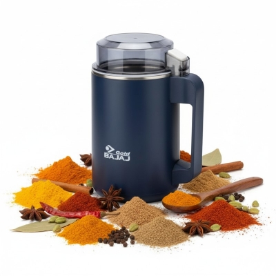 Picture of Gold BAJAJ Pro 950W Electric Grinder & Blender Machine, Multifunctional High-Speed Mixer with Metal Blade for Spices, Coffee Beans, and Grains-Multicolor