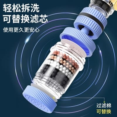 Picture of Kitchen Faucet Nozzle 360 Rotating Tap Extender | Booster Water Filter Shower Head | Activated Carbon Purifier | PP+PS+PVC | 1pcs Random Color Rotatable Leakproof Anti-Splash Water Saver-Multicolor