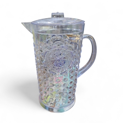 Picture of Durable Embossed Acrylic Pitcher with Lid-Multicolor