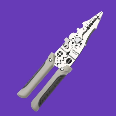 Picture of Multifunctional Wire Stripper Crimper Cable Cutter Pliers, Multipurpose Wire Stripper Crimper Cable Cutter Pliers, Stainless Steel Electrical Wire Strippers and Crimping Tool (1 PCS)-Multicolor