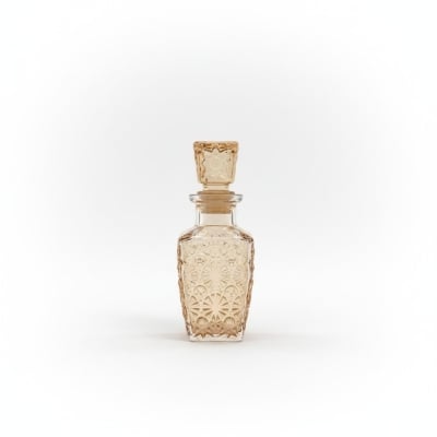 Picture of Elegant Square Diamond-Cut Glass Whiskey Decanter Bottle with Airtight Decorative Stopper - Premium Lead-Free Crystal Carafe for Storing Scotch, Bourbon, Brandy, and Liquor - Stylish Home Bar Display and Professional Beverage Service.-Gold