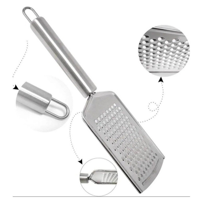 Picture of Cheese Graters for Kitchen Stainless Steel Handheld, Metal Lemon Zester Grater With Handle For Cheese, Chocolate, Spices, Kitchen Gadgets And Tools, Soft Grip Stainless Steel Handle-Silver