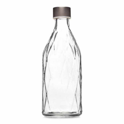 Picture of 1000ML Diamond Design Clear Glass Bottle – Reusable, Durable, Elegant for Water & Milk, Ideal for Daily Hydration, Home & Office Use.-Multicolor