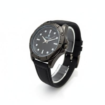 Picture of Luxury Yacht-Master Style Premium Matte Black Finish Custom Watch with Quartz Movement, Durable Silicone Oysterflex Rubber Strap, High-Quality Magnetic Lock Buckle, Water Resistant Design for Men’s Fashion and Daily Style Wear.-Black
