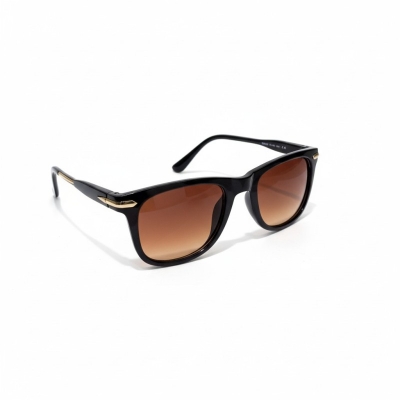 Picture of Classic Wayfarer Sunglasses with Black Frame and Brown Gradient Lenses-Gold