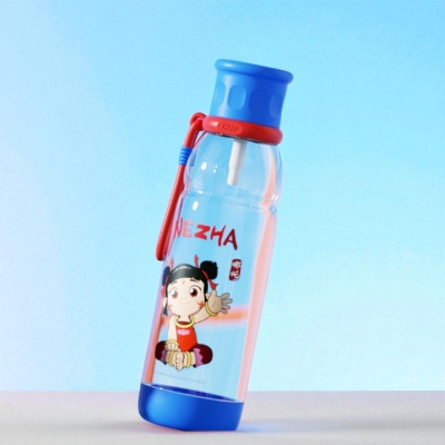 Picture of 600ML New Children’s Cute Creative Plastic Cup with Portable Straw, Ideal for Students, Summer School, Outdoor Drinking, Food-Grade Material, Lightweight, Easy-to-Carry, Perfect for Kids, Travel, Picnic, and Daily Use-blue